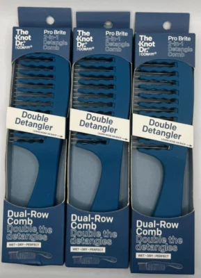 3PK The Knot Dr. For Conair Pro Brite 2-in-1 Detangle Comb ~ NEW ~ FAST SHIP - Image 1 of 2
