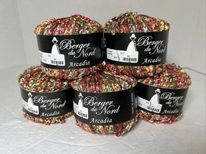 Lot Of 5 Skeins ~ Berger du Nord Arcadia Cot Cotton Arcadia Party - Picture 1 of 5