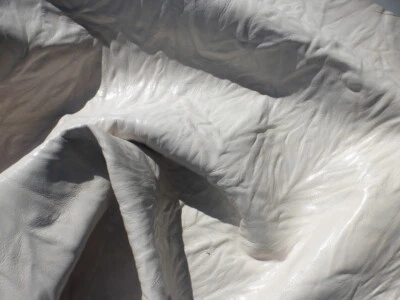Calfskin leather XL hide White Heavy Grain Texture full bodied matte finish - Image 1 of 4