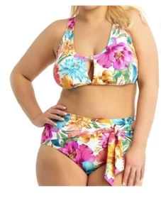 WOMEN'S PLUS SIZE 3X FLORAL SWIMSUIT BOTTOM by Terra & Sky - Picture 1 of 9