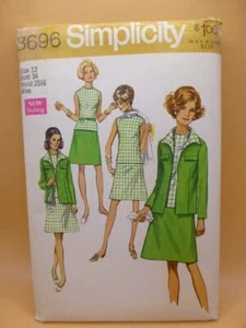 VINTAGE 70s SIMPLICITY 8696 JACKE+ROCK+BLUSE-34" BRUSTUMFANG GR. 12 SCHNITTMUSTER - Bild 1 von 2