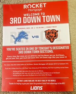 Detroit Lions 2024 3rd Down Town Sign Lions vs. Bears 23-20 GANAR de la semana 11 - Imagen 1 de 2
