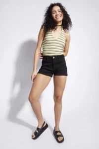 Black High Rise Rolled 2.5” Hem “Mom” Sexy  Jean Shorts Women XS (2) = Junior M - Bild 1 von 3