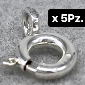 5 chiusure a occhiello gancio moschettone per collane o bracciali in argento 925 - Foto 1 di 6