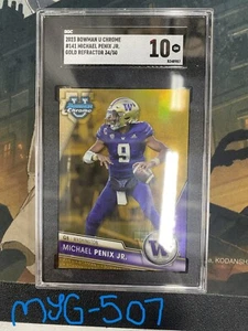 MICHAEL PENIX JR 2023 BOWMAN U CHROME #141 GOLD /50 SGC 10 (RC) - Picture 1 of 2