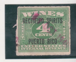 Puerto Rico: Rectified Spirits, Scott #RE21 Used - Picture 1 of 1