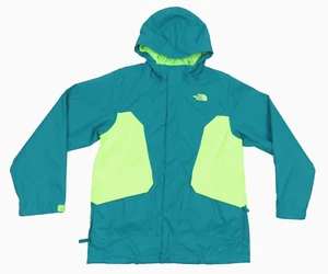 The North Face Wind Rain Hyvent Green Youth Boys Hooded Full Zip Coat Jacket L - Picture 1 of 10