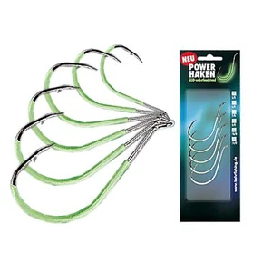 5 Stk Angel Haken fluoreszierend Norwegen Angelhaken Meereshaken Einzelhaken - Bild 1 von 7