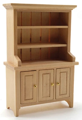  Miniature Dollhouse Oak Hutch  1:12 Scale New - Image 1 of 2