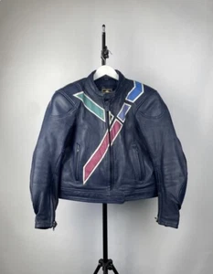 IXS Racing Moto Biker Leather Jacket Vintage Men’s S-M Size - Picture 1 of 20