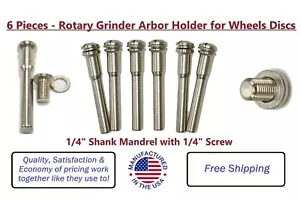 1/4" Shank Mandrel with 1/4" Screw Rotary Grinder Arbor Holder for Wheels Discs - Picture 1 of 6