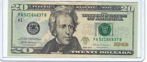 RARE 2017A $20 Dollar Bill Fancy Serial # Complete SCATTERED LADDER PA52164837B - Picture 1 of 2
