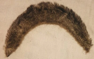 Vintage 1960’s Rabbit Fur Collar Brown Quilted Satin Backing Beautiful!! - Image 1 of 2