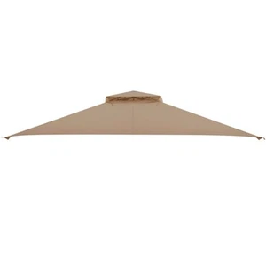 10' x 12' Patio Gazebo Replacement Top Cover 2-Tier Canopy CPAI-84 Outdoor Brown - Picture 1 of 10