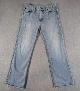 American Eagle Jeans Relaxed Leg Mens Size 32x32 Blue Denim Distressed - Picture 1 of 24