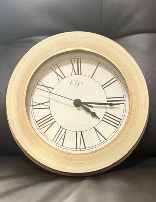 "Reloj de pared Elgin cuarzo números romanos marco redondo Shabby Chic casa de campo 10""" Foto 1 de 4