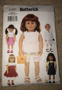 Butterick 3491 Doll Dress Clothes Pattern. for 18" Dolls - Picture 1 of 2