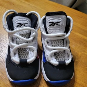 REEBOK LEATHER TENNIS SHOES INFANT TODDLER Sz 6 GW0873 FTWWHT IVERSON  - Picture 1 of 9