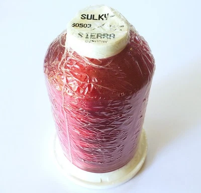 SULKY Rayon 40 wt. Machine EMBROIDERY THREAD 50503 Maroon Burgundy 5000m NEW - Image 1 of 3