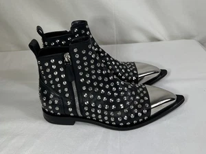 Alexander McQueen schwarze Nieten Stiefeletten Chelsea Boots Gr. US 6 / 36 - Bild 1 von 11