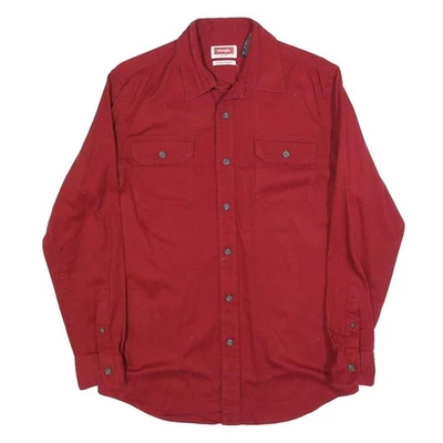 WRANGLER Mens Red Shirt S Western Cotton Blend Long Sleeve Casual Button - Image 1 of 4