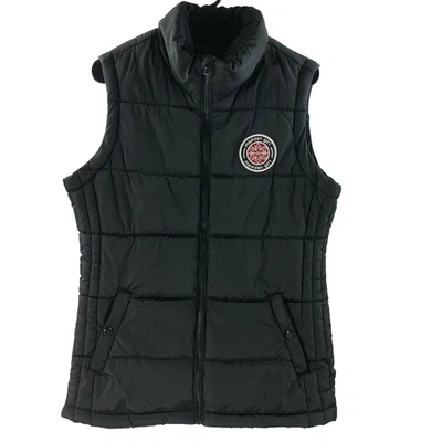 Chaleco acolchado Madden Girl para mujer mediano negro esquí invierno trineo cremallera completa Foto 1 de 4