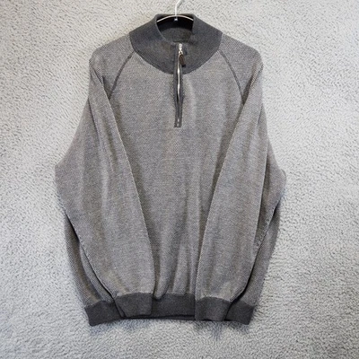 Suéter Tahari Cuarto Cremallera Para Hombres XXL Patrón Geométrico Gris Mezcla de Lana Informal Foto 1 de 4