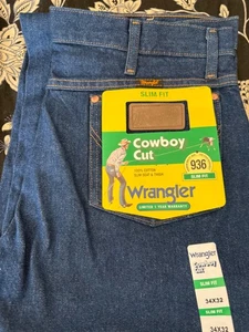 Wrangler 936MWZ Cowboy Cut Slim Fit Jeans Herren 100% Baumwolle 34x32 - Bild 1 von 4