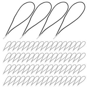 100pz Cordoncino Elastico Elastico con Barre in Metallo 4,9" - Corda Elastica Tonda per - Foto 1 di 17