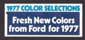 1977 Ford Car Color Selection Dealer Sales Brochure Mustang Thunderbird - Picture 1 of 4