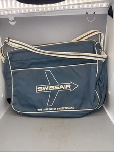 vintage airline travel bag appr. 5x13.5x9.5 swiss air switzerland - Picture 1 of 4
