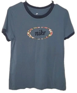 Nike Damen Grafik T-Shirt Kurzarm Rundhalsausschnitt Ringer Größe Medium EUC - Bild 1 von 8