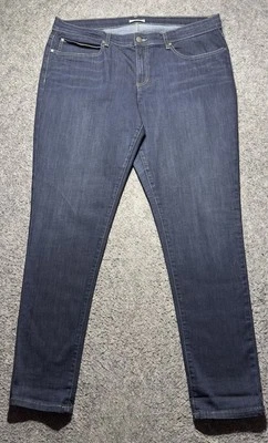 Eileen Fisher Jeans Women's 16 Organic Cotton Dark Wash Skinny  Stretch Jeans - Image 1 of 4