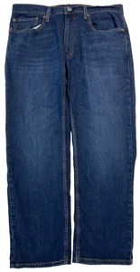 Pantalones de mezclilla Levis 559 para hombre 36x30 relajados algodón lavado oscuro desteñido occidental informal - Imagen 1 de 9
