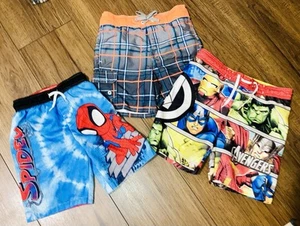 Lot of 3 Boys Swimming Trunks Size 5-6 & 5t Kids Clothes GREAT CONDITION - Picture 1 of 2