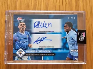 Topps Now Phil Foden & Khadija Shaw Dual SIGNED Autograph Man City /10 🔵 - Picture 1 of 4