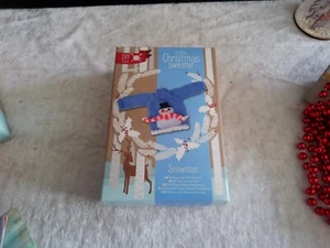 DIY-Set/Mini-Weihnachtspullover/neu/blau/Schneemann - Bild 1 von 5