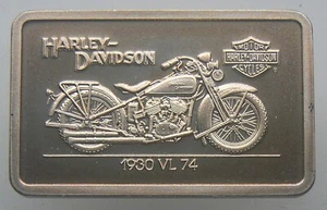 1.4 oz Harley Davidson 90th Anniversary .999 Silver Bar - 1930 VL 74 - Picture 1 of 2