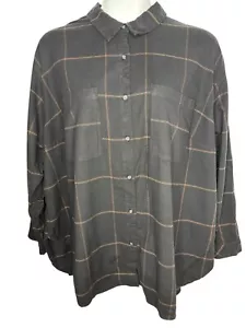 Ava & Viv Long Sleeve Flannel Shirt Women’s Size 3X Multi Color Relaxed Tunic - Picture 1 of 24