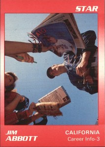 1990 Star Abbott Baseball Card #9 Jim Abbott/Career Info - 3