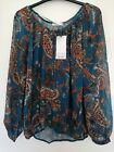 Oodji Collection Blue Floral Blouse Size 16 BNWT