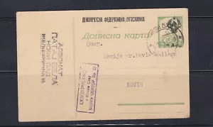 Yugoslavia DFJ 1945, Censored Postal Stationery, RRR - Picture 1 of 2