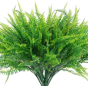Hananona 12 Pcs Artificial Outdoor Plants Fake Boston Fern Stems, UV Resistant F - Picture 1 of 12