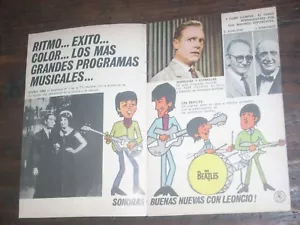 1966 RARE ARGENTINA TV PROGRAMMING GUIDE 11 CHANNEL THE BEATLES BONANZA COMBAT + - Picture 1 of 9