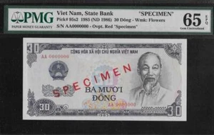 Vietnam P-95s2 30 Dong 1985 Specimen PMG 65 EPQ - Picture 1 of 2