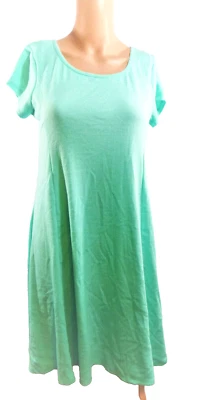 Nuevo con etiquetas Vestido Columpio Manga Corta Llave Cobre Verde Menta-Espalda Abierta Talla M Foto 1 de 4