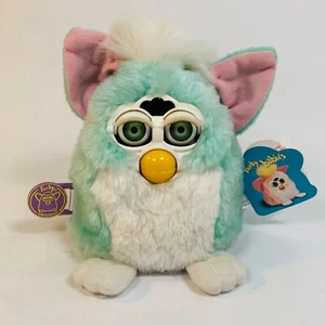 Vintage Furby Baby 1999 “NOT WORKING” Mint Green Turquoise With Tags Green Eyes - Picture 1 of 15