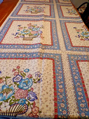 Vintage 1 pièce de cotonnade  avec motifs floraux placés ( ref 34 ) - Photo 1/4