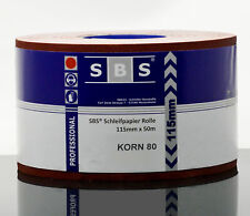 SBS® Schleifpapier Rolle 115mm x 50m Korn 80 Sandpapier Handschleifpapier