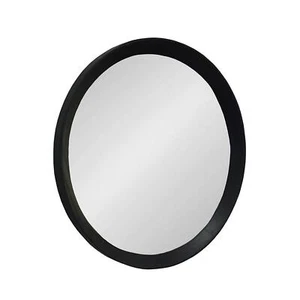 20" Black Round Wood Framed Accent Mirror - Picture 1 of 8